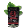 A black and red bag of Red Dragon kratom capsules