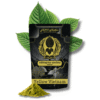 A black and yellow bag next to Yellow Vietnam kratom
